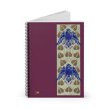 Art Nouveau Raven Border Rule Spiral Notebook