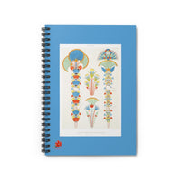 Painted Bouquets in Egyptian Hieroglyphs Ruled Spiral Notebook