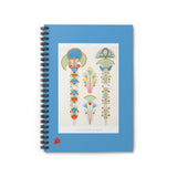 Painted Bouquets in Egyptian Hieroglyphs Ruled Spiral Notebook