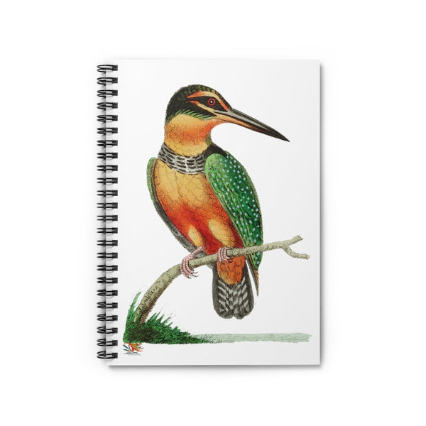 Spotted Kingfisher Vintage Illustration Ruled Spiral Notebook