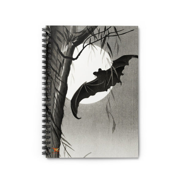 Bat & Full Moon Ruled Spiral Notebook