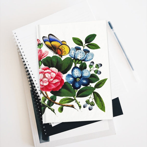 Chinese Floral Illustration Ruled Journal