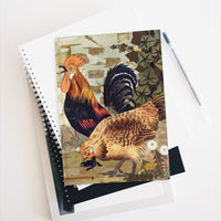Roosters and Chickens Ruled Hardback Journal