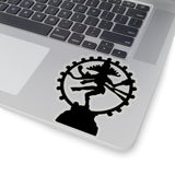 Shiva dances in Black Kiss-Cut Stickers