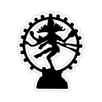 Shiva dances in Black Kiss-Cut Stickers
