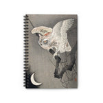 Scops Owl in Moonlight Ruled Spiral Notebook