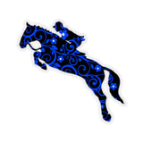 Hunter-Jumper Horse and Rider Floral Kiss-Cut Sticker