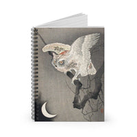 Scops Owl in Moonlight Ruled Spiral Notebook
