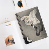 Scops Owl in Moonlight Ruled Spiral Notebook