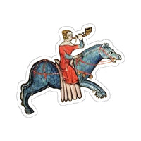 Medieval Woman Hunting Kiss-Cut Sticker