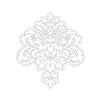 Damask White Kiss-Cut Sticker