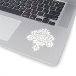 Damask White Kiss-Cut Sticker