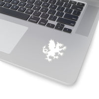 Dragon Rampant White Silhouette Kiss-Cut Sticker
