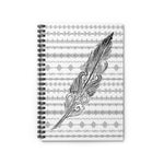 Feather & Border Script Ruled Spiral Notebook