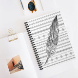 Feather & Border Script Ruled Spiral Notebook