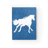 Horse Galloping Silhouette White Ruled Hardback Journal