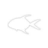 Permit (Fish) White Silhouette Kiss-Cut Sticker