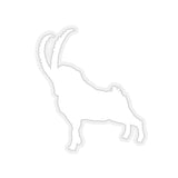 Alpine Ibex White Silhouette Kiss-Cut Sticker