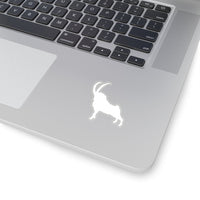 Alpine Ibex White Silhouette Kiss-Cut Sticker