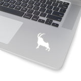 Alpine Ibex White Silhouette Kiss-Cut Sticker