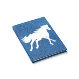 Horse Galloping Silhouette White Ruled Hardback Journal