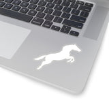 Horse Jumping White Silhouette Kiss-Cut Sticker