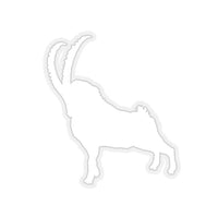 Alpine Ibex White Silhouette Kiss-Cut Sticker