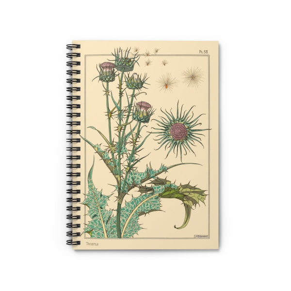 Thistle Illustration Ruled Spiral Notebook