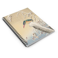 Kingfisher in Snow Ruled Spiral Notebook