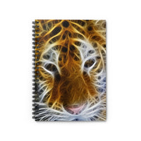 Fractal Tiger Ruled Spiral Notebook