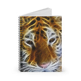 Fractal Tiger Ruled Spiral Notebook