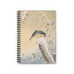 Kingfisher in Snow Ruled Spiral Notebook