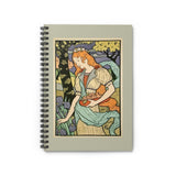 Art Nouveau Woman Ruled Spiral Notebook