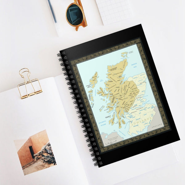 Scotland Notebook. Amazon Scotland Clans Map Ruled Spiral Notebook