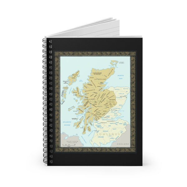 Scotland Notebook. Amazon Scotland Clans Map Ruled Spiral Notebook