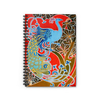 Art Nouveau Peacock Ruled Spiral Notebook