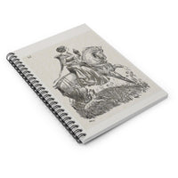 Lady Hawk Etching Ruled Spiral Notebook