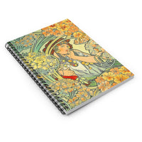 Art Nouveau Woman with Flowers Spiral Notebook