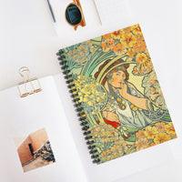 Art Nouveau Woman with Flowers Spiral Notebook