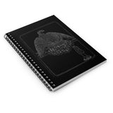 Falcon White on Black Spiral Notebook - Ruled Line