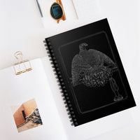 Falcon White on Black Spiral Notebook - Ruled Line