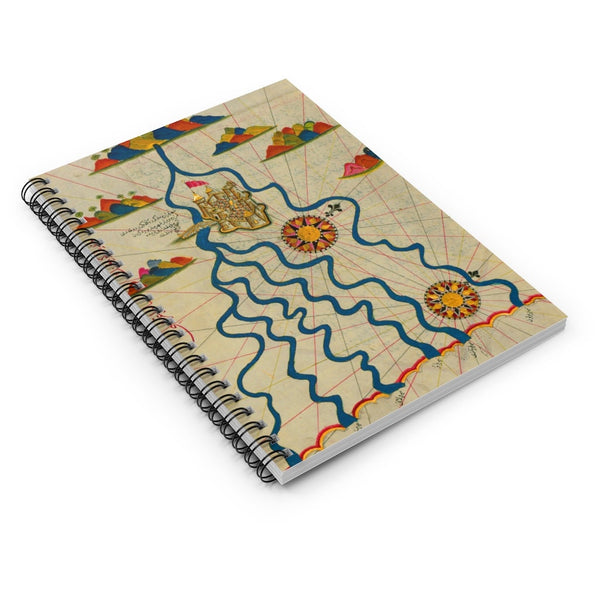 Renaissance Turkish Map of the Nile Spiral Notebook - Ruled Line