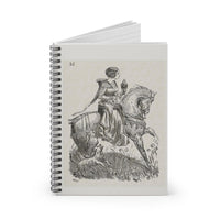 Lady Hawk Etching Ruled Spiral Notebook