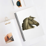 Etched Horse Profile Ruled Spiral Notebook