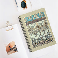 Art Nouveau Yellow Lilies Ruled Spiral Notebook