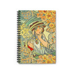 Art Nouveau Woman with Flowers Spiral Notebook