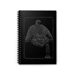 Falcon White on Black Spiral Notebook - Ruled Line