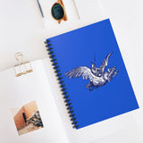 Warrior on a 3-Headed Vulture Ruled Spiral Notebook - Blue