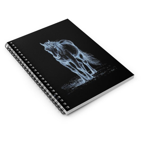 Ghost Horse Ruled Spiral Notebook