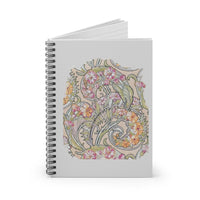 Art Nouveau Coiled Flowers Spiral Notebook - Ruled Line
